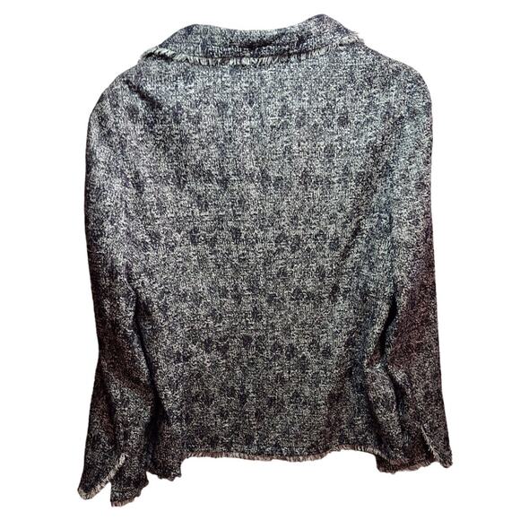 Vintage Talbots 14P Blue Tweed Blazer Fringe Hem Preppy Office Chic Lined Button - Picture 2 of 7